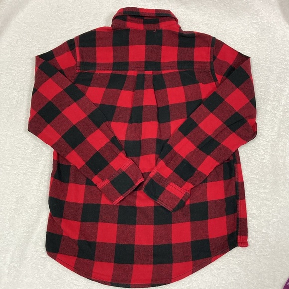 5/$20 Buffalo check red black flannel button down medium 7/8 - Picture 6 of 6